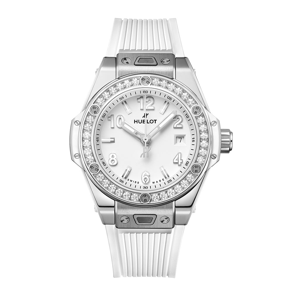 ビッグ・バン ワンクリック スチール ホワイト ダイヤモンド 自動巻き 33mm 485.SE.2010.RW.1204