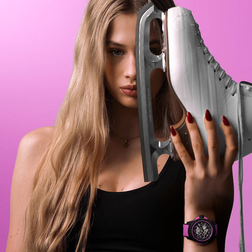 ワイルドワン スケルトン 自動巻き 39mm ハイパーピンク NNQ3001QBPI1AS/B003/3W2PIBR