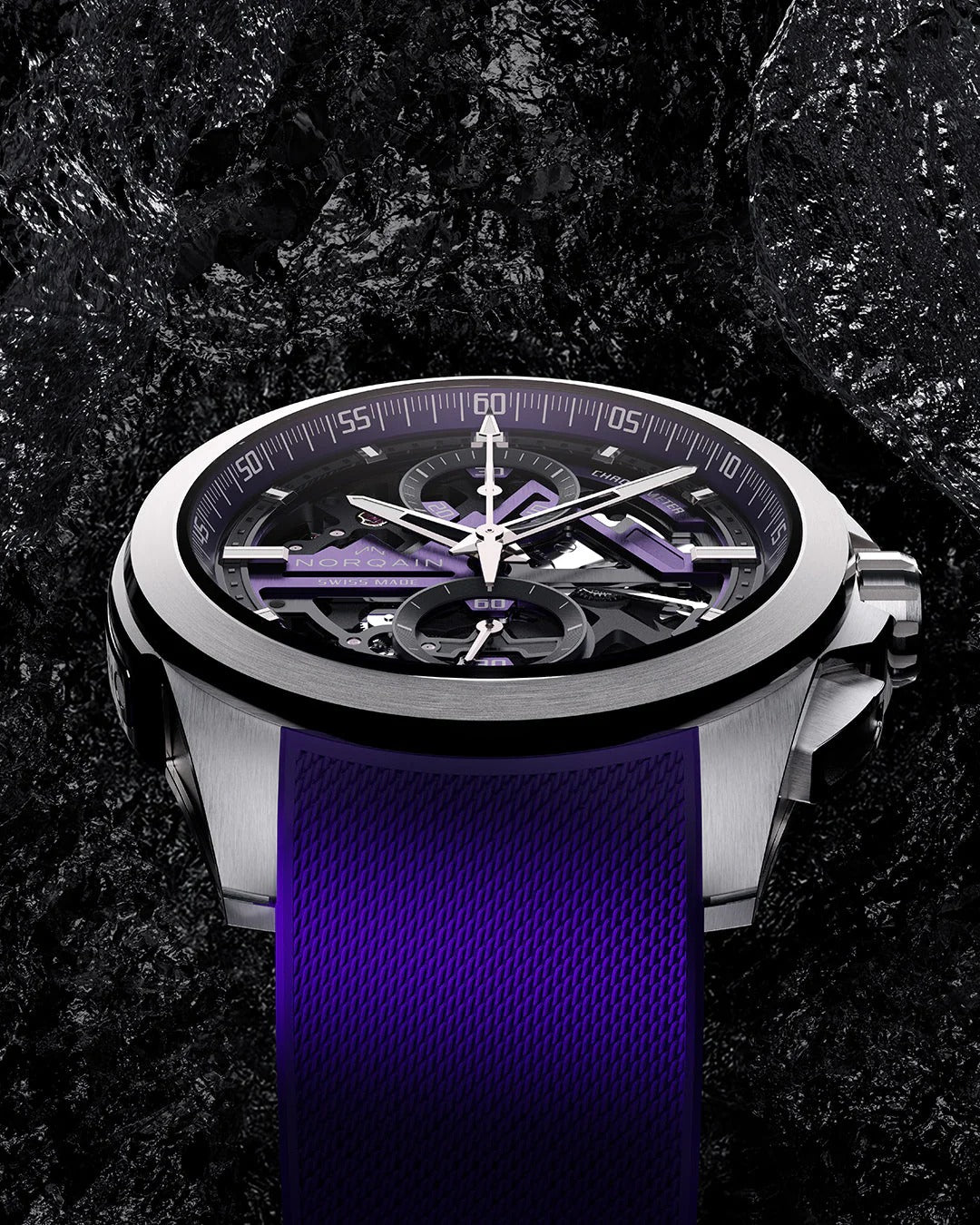 インディペンデンス スケルトン クロノ 自動巻き 42mm パープル NNT3200C/P320/322CHPR.20TN