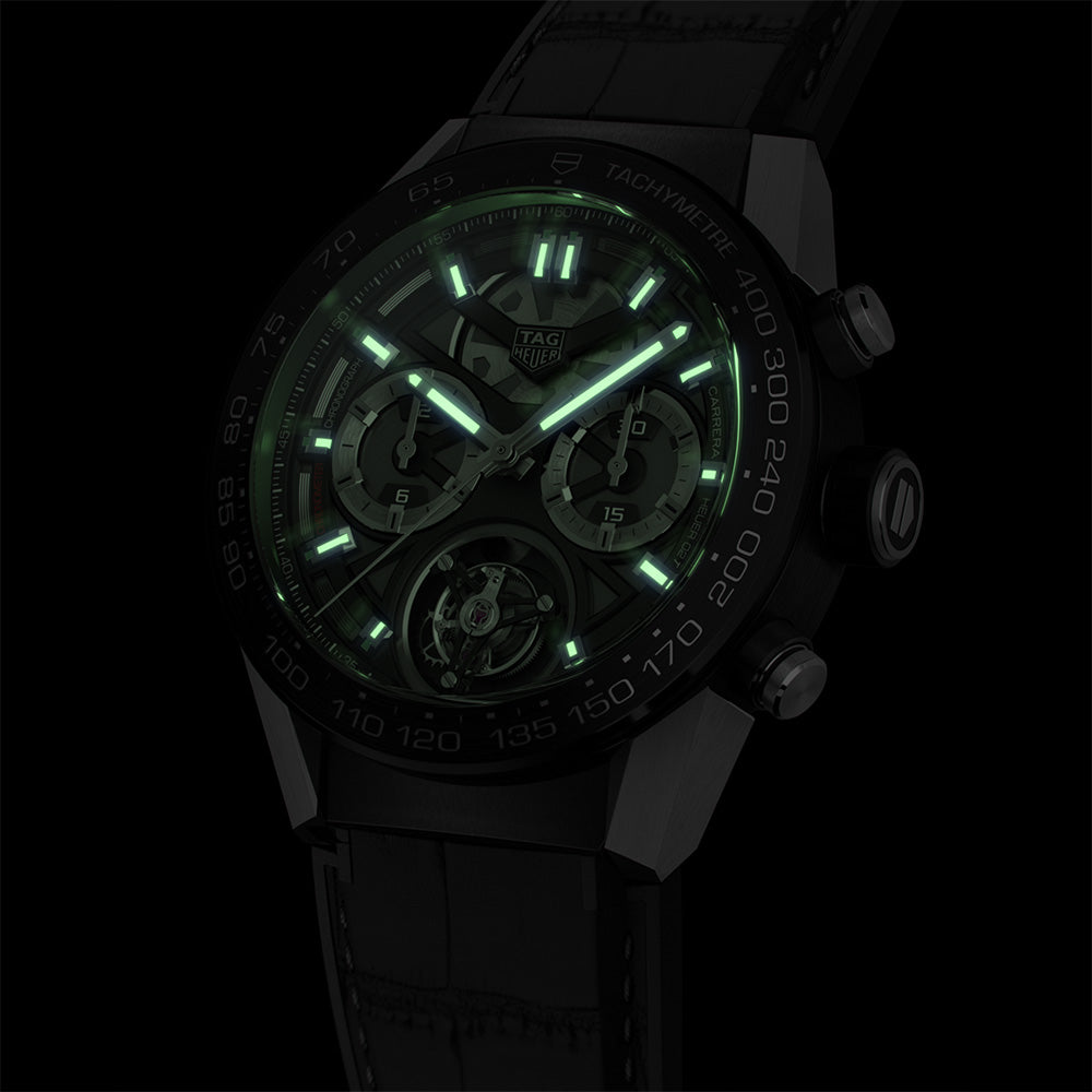 カレラ トゥールビヨン クロノグラフ 自動巻 45mm CAR5A8Y.FC6377