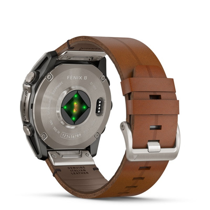 fenix 8 Sapphire AMOLED 51mm フラッグシップGPSウォッチ Ti / Chestnut Leather Band 010-02905-81