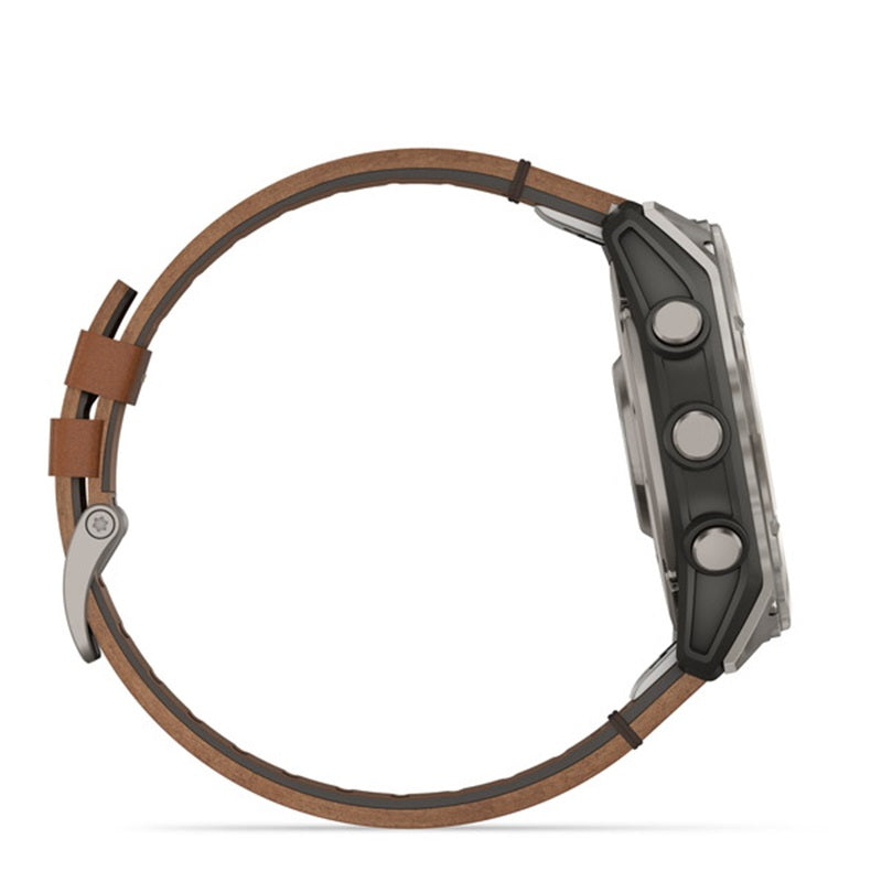 fenix 8 Sapphire AMOLED 51mm フラッグシップGPSウォッチ Ti / Chestnut Leather Band 010-02905-81