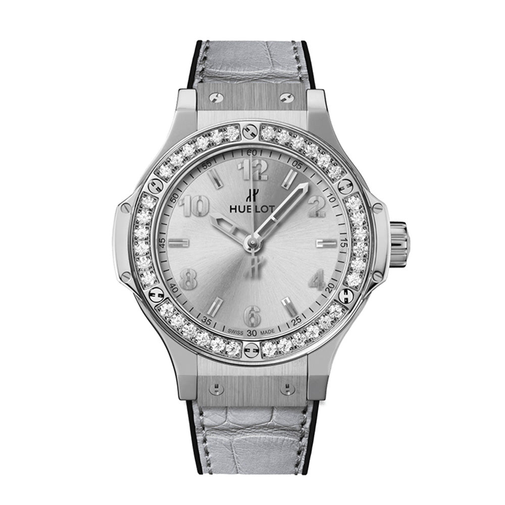 日本限定 ビッグ・バン モノクローム スチール ダイヤモンド クォーツ 361.SX.4310.LR.1204.JPN18