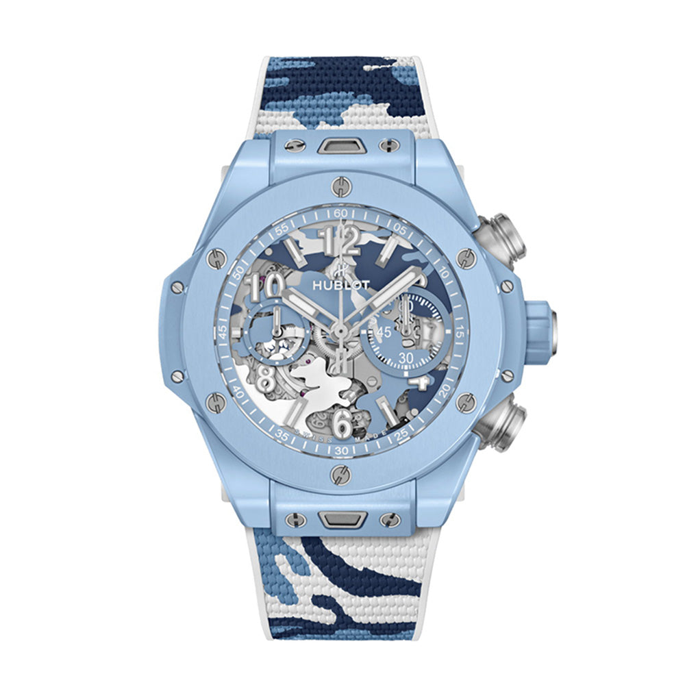 日本限定100本 ビッグ・バン ウニコ スカイブルーカモ 自動巻き 421.EX.0190.RX.JCAM