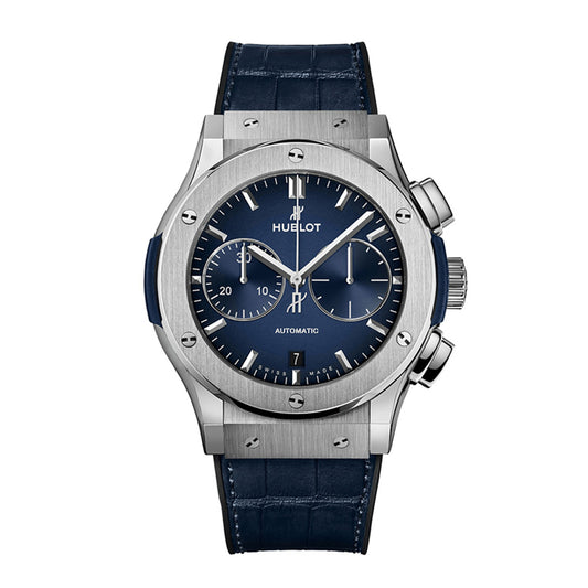 日本限定 クラシック・フュージョン クロノグラフ チタニウム ディープブルー 自動巻き 521.NX.6670.LR.JPN18