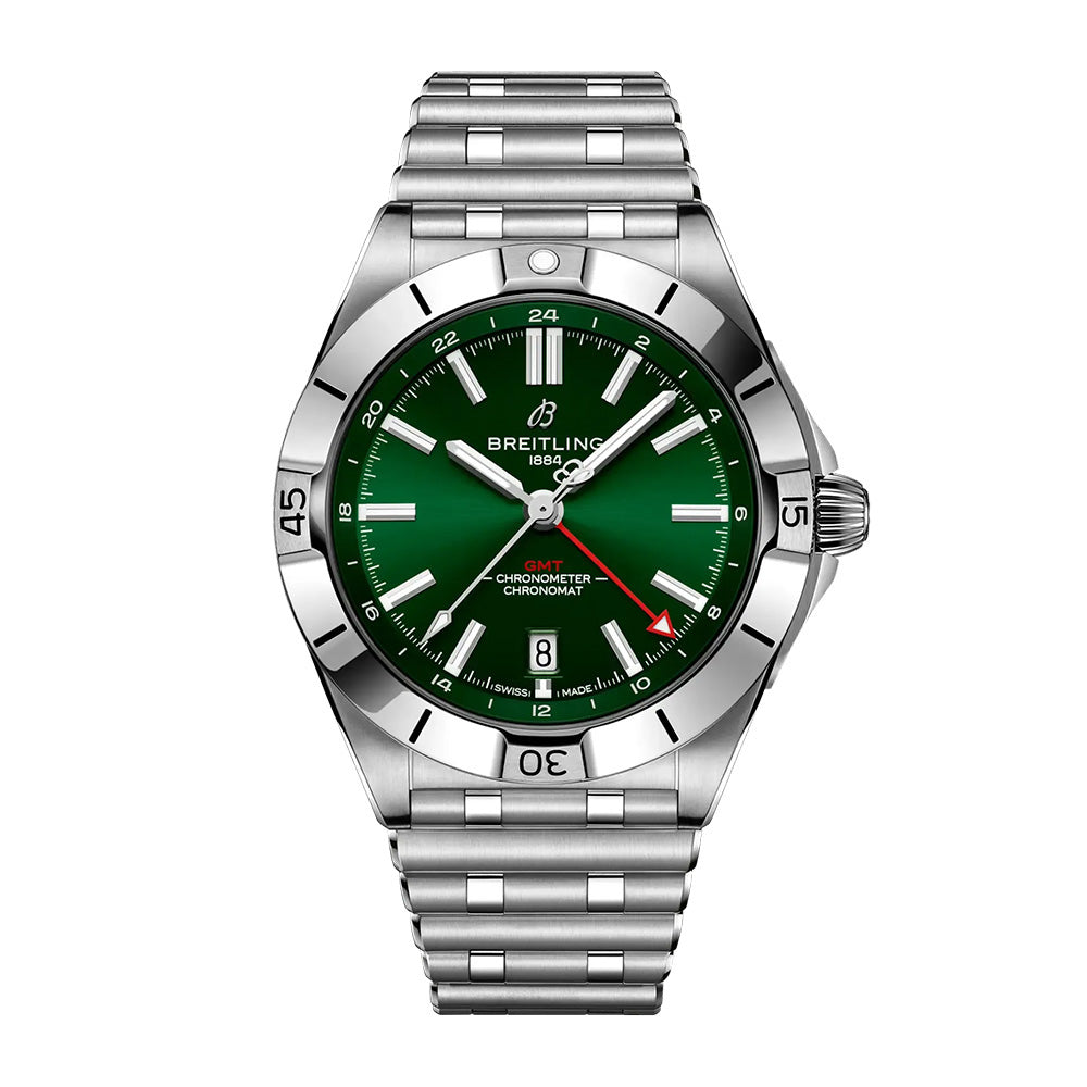 ブライトリング Breitling 腕時計 クロノマット A32398101L1A1 サンレイ  グリーン 文字盤 カレンダー GMT 回転ベゼル SS 自動巻き 【中古】 ブライトリング クロノマット オートマチック GMT 40mm 自動巻