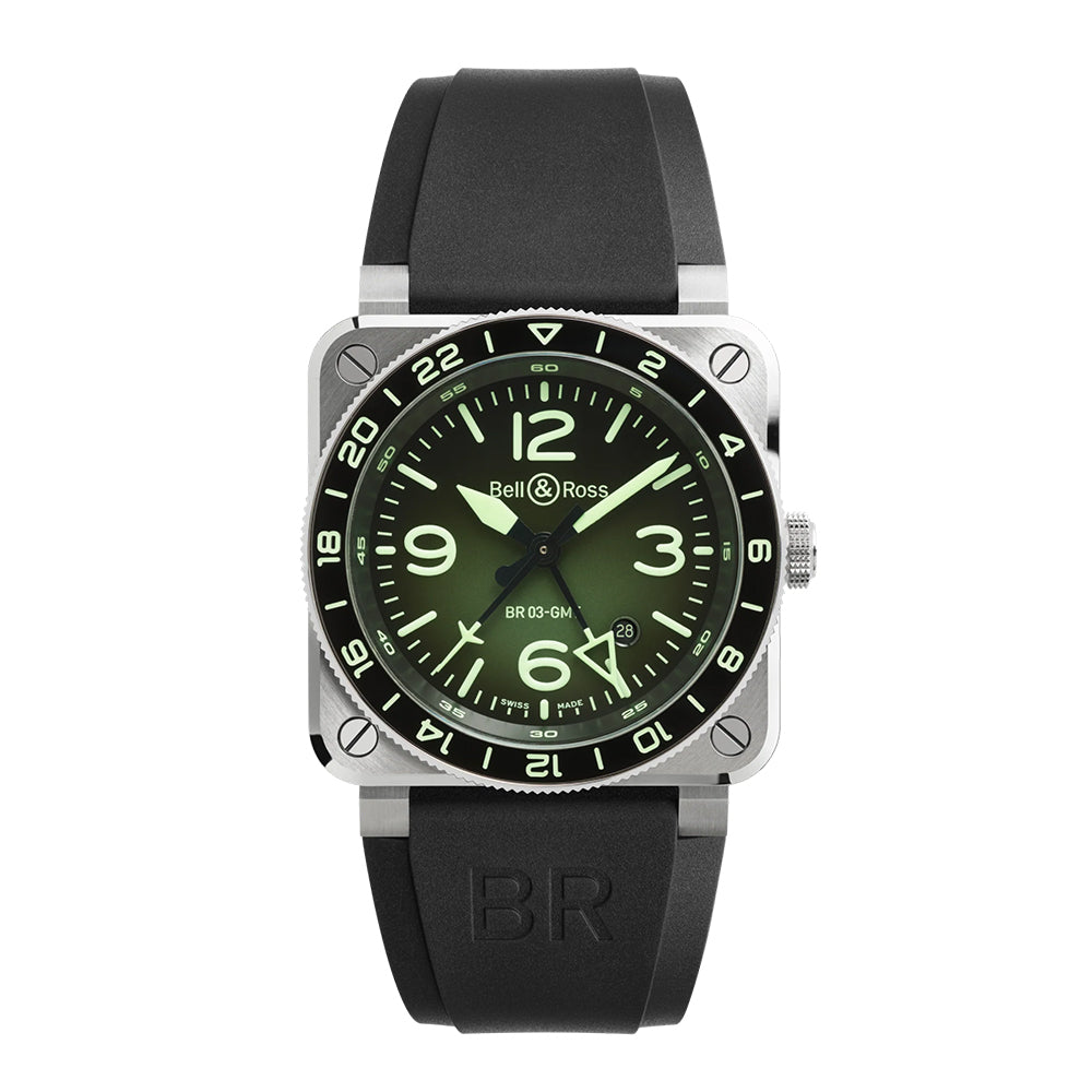 世界限定 500 本 BR-03 GMT Green Lum 自動巻き BR0393-GN-ST/SRB