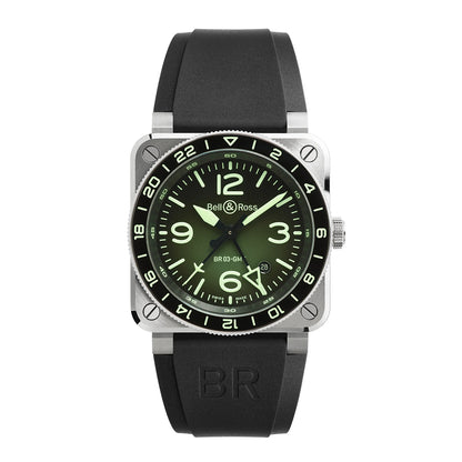 世界限定 500 本 BR-03 GMT Green Lum 自動巻き BR0393-GN-ST/SRB