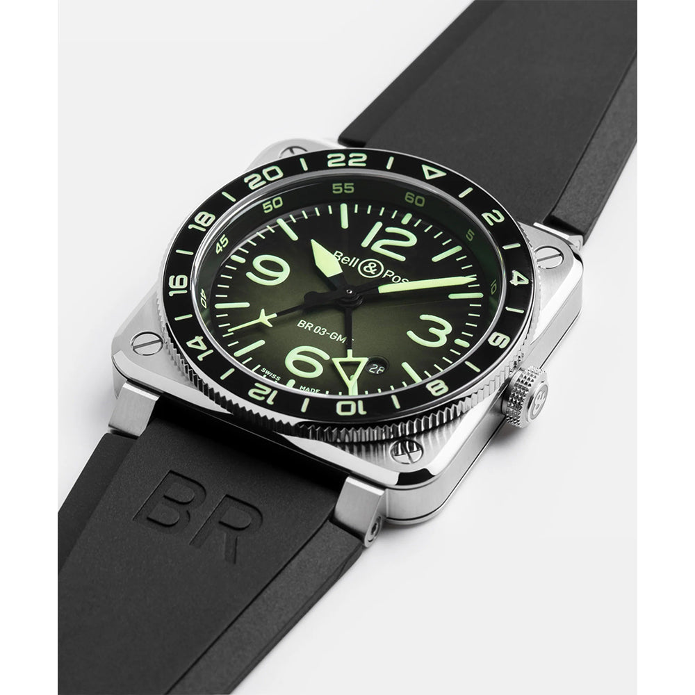 世界限定 500 本 BR-03 GMT Green Lum 自動巻き BR0393-GN-ST/SRB