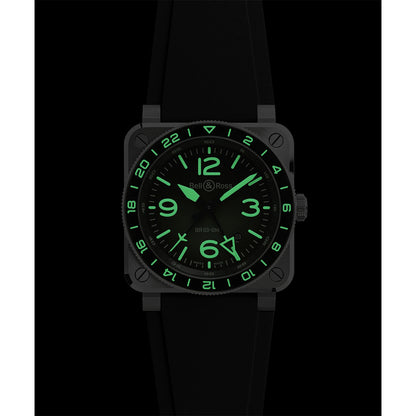 世界限定 500 本 BR-03 GMT Green Lum 自動巻き BR0393-GN-ST/SRB