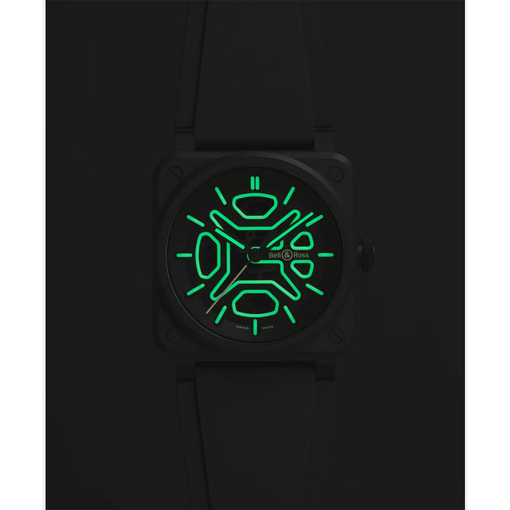 世界限定250本 BR-03 Skeleton Lum Ceramic 自動巻き 41mm BR03A-LM-SKCE/SRB
