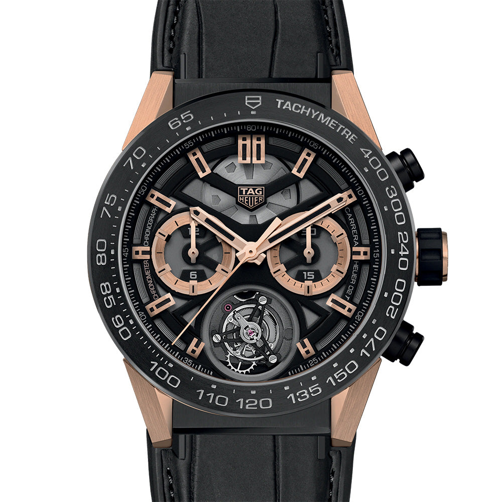 カレラ トゥールビヨン クロノグラフ 自動巻 45mm CAR5A5U.FC6377