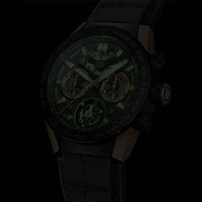 カレラ トゥールビヨン クロノグラフ 自動巻 45mm CAR5A5U.FC6377