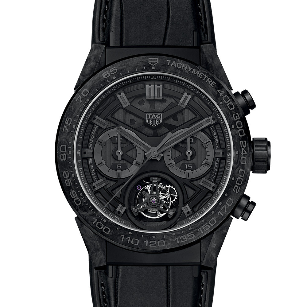 カレラ トゥールビヨン クロノグラフ 自動巻 45ｍｍ CAR5A8P.FC6415