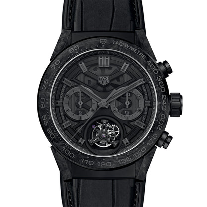 カレラ トゥールビヨン クロノグラフ 自動巻 45ｍｍ CAR5A8P.FC6415