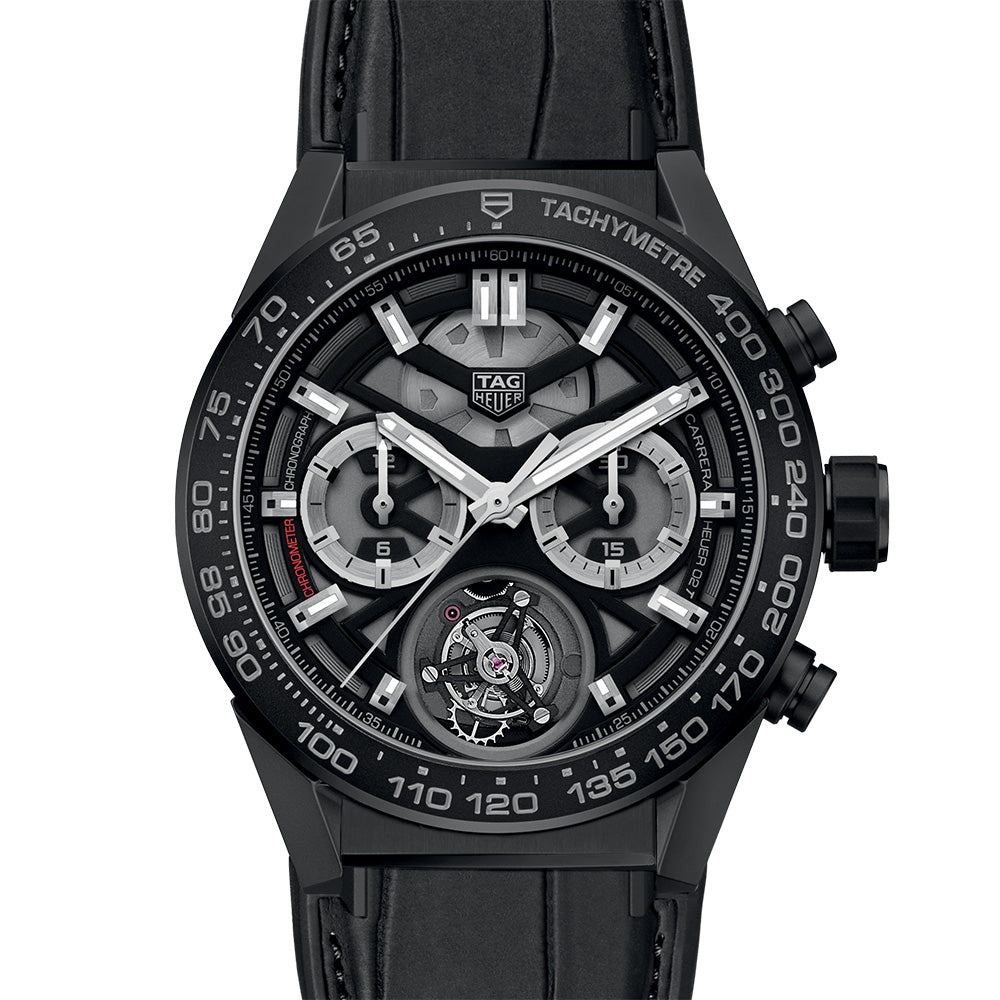 カレラ トゥールビヨン クロノグラフ 自動巻 45ｍｍ CAR5A90.FC6415