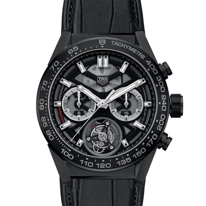 カレラ トゥールビヨン クロノグラフ 自動巻 45ｍｍ CAR5A90.FC6415