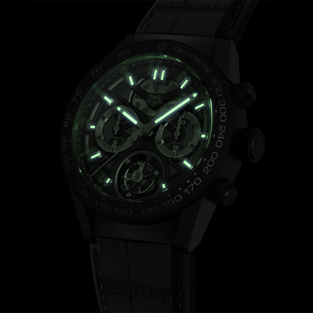 カレラ トゥールビヨン クロノグラフ 自動巻 45ｍｍ CAR5A90.FC6415