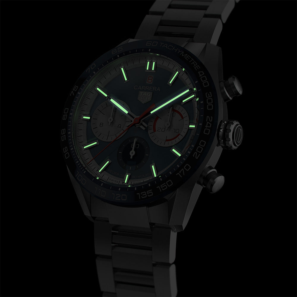 カレラ タグ・ホイヤー カレラ 160周年シルバーダイヤル リミテッドエディション クロノグラフ 自動巻 44ｍｍ CBN2A1E.BA0643