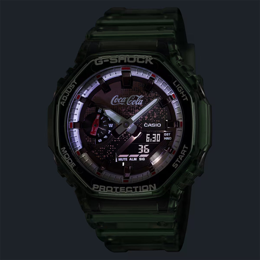 CASIO 希少なCoca-Cola コラボ デジタルカメラ　激レア　限定商品 ジーショック Coca-Cola®コラボレーションモデル ANALOG-DIGITAL 2100