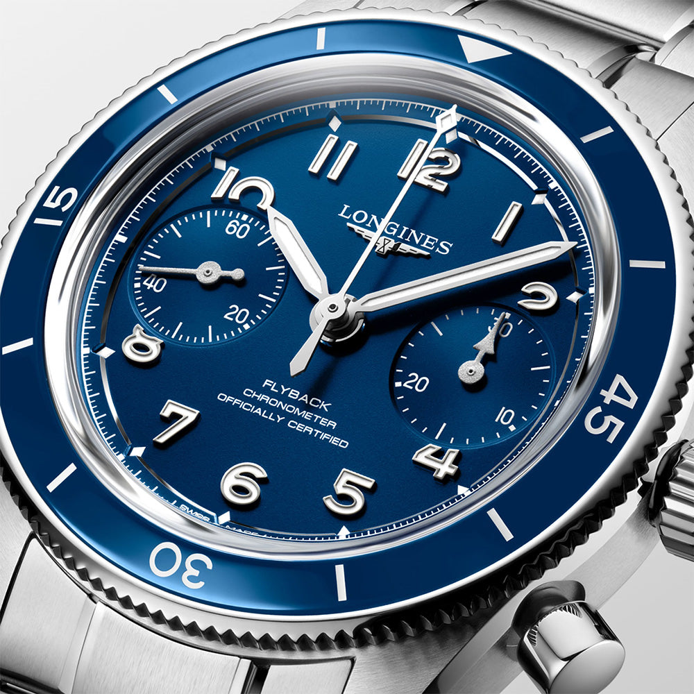 ロンジン スピリット パイロット フライバック 手巻き 39.5mm L3.721.4.93.6