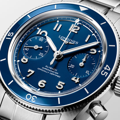 ロンジン スピリット パイロット フライバック 手巻き 39.5mm L3.721.4.93.6