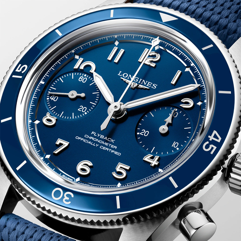 ロンジン スピリット パイロット フライバック 手巻き 39.5mm L3.721.4.93.9