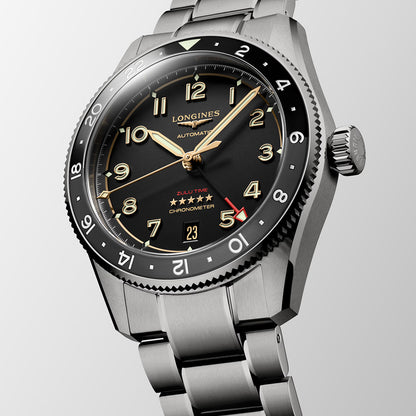 ロンジン スピリット ZULU TIME チタニウム 自動巻 39ｍｍ L3.802.1.53.6