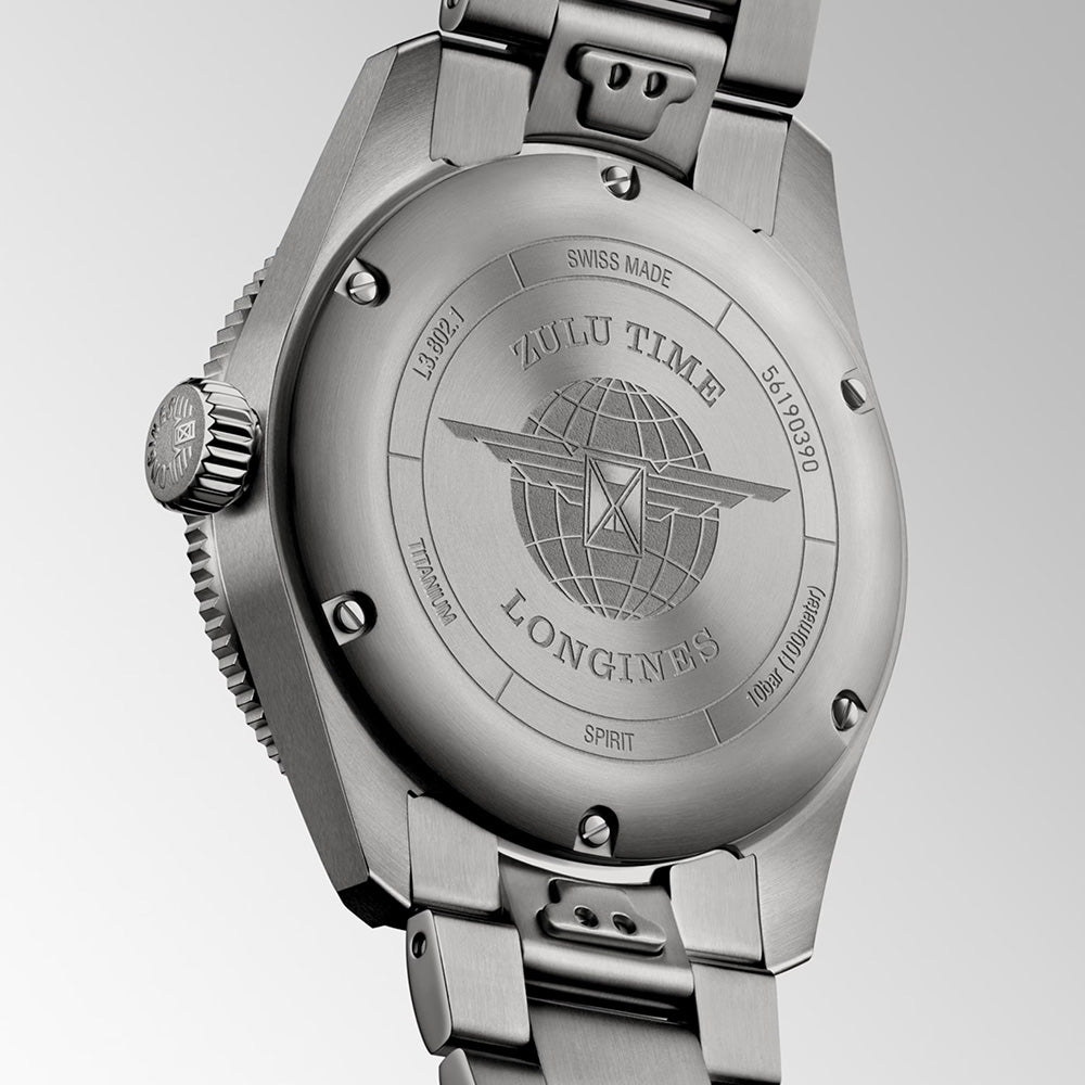 ロンジン スピリット ZULU TIME チタニウム 自動巻 39ｍｍ L3.802.1.53.6