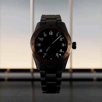 ロンジン スピリット ZULU TIME チタニウム 自動巻 39ｍｍ L3.802.1.53.6