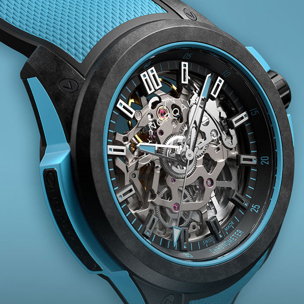 ワイルドワン スケルトン 自動巻き  39mm スカイブルー NNQ3001QBA1AS/B002/3W2ABR.18BQ