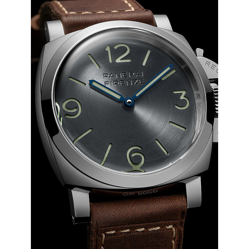 極美品PANERAI純正レザー44mmベルトグリーングレールミノールパネライ パネライ ルミノール 8 ジョルニ フィレンツェ 手巻き 44mm PAM01794