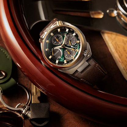 世界限定5,000本 エコ・ドライブ 50周年限定モデル TSUNO CHRONO LAND AV0104-06W シチズン