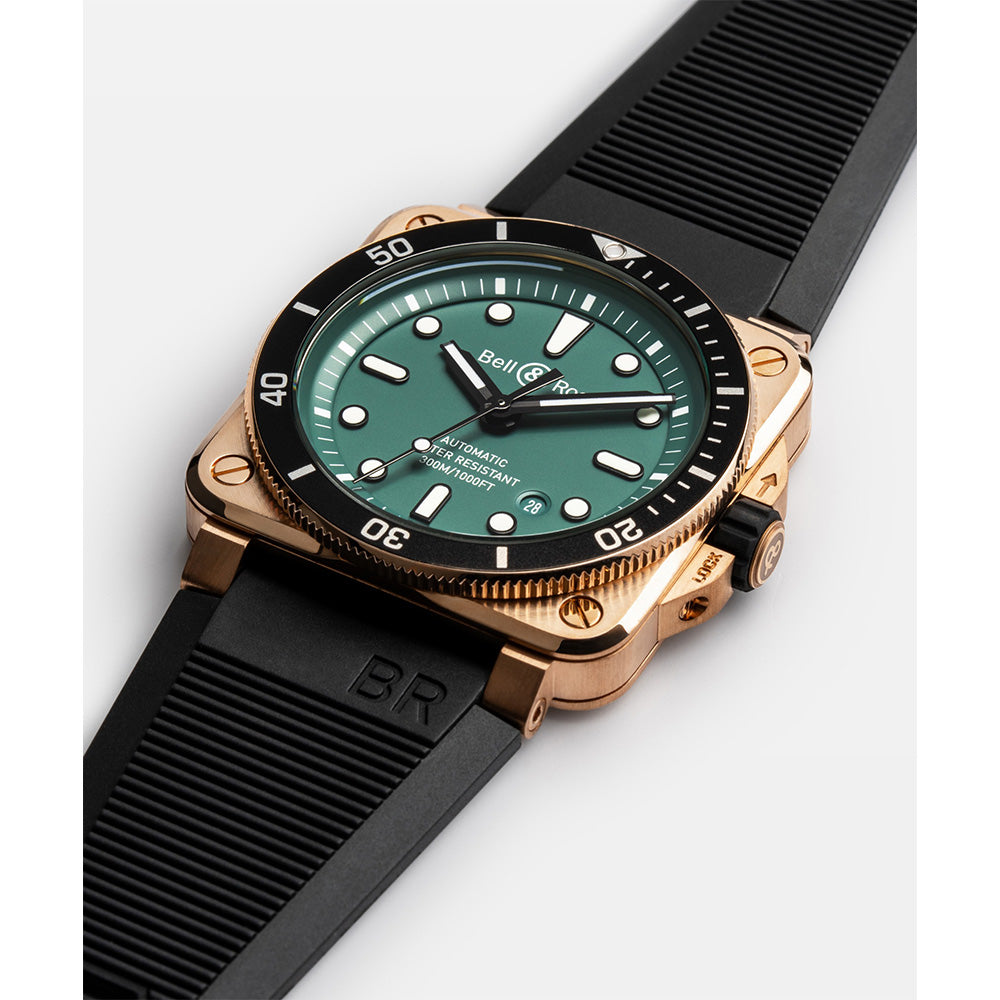 世界限定999本 BR 03-92 DIVER BLACK & GREEN BRONZE 自動巻き BR0392-D-LT-BR/SRB ベル&ロス
