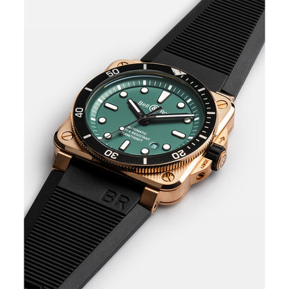 世界限定999本 BR 03-92 DIVER BLACK & GREEN BRONZE 自動巻き BR0392-D-LT-BR/SRB ベル&ロス