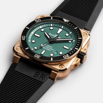 世界限定999本 BR 03-92 DIVER BLACK & GREEN BRONZE 自動巻き BR0392-D-LT-BR/SRB ベル&ロス