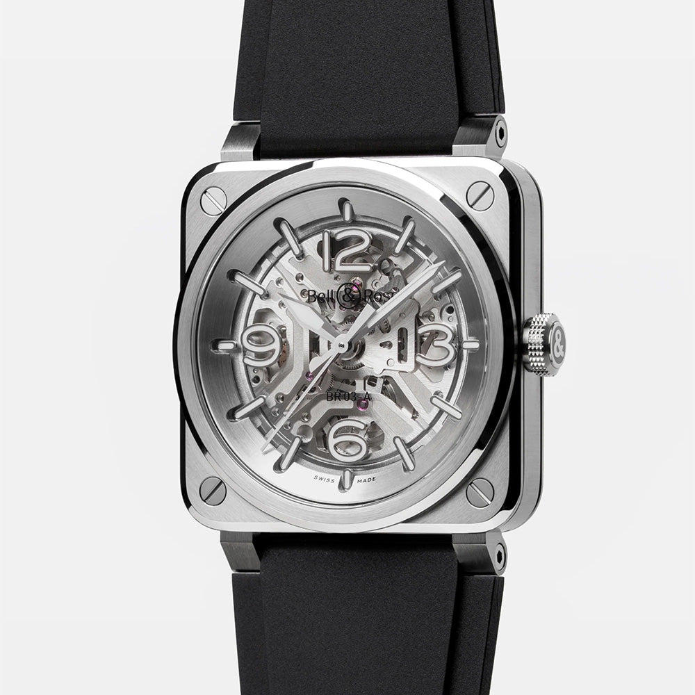BR-03 SKELETON STEEL 自動巻き 41mm BR03A-BL-SKST/SRB