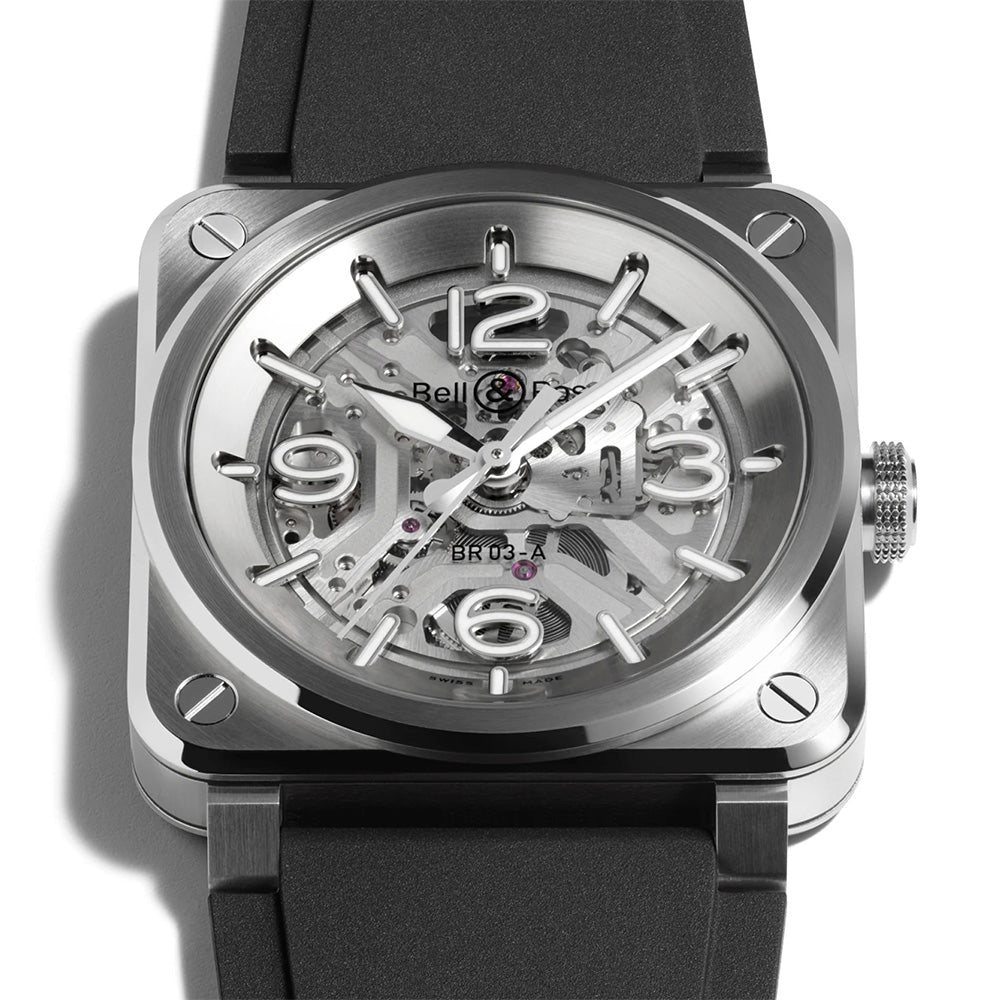 BR-03 SKELETON STEEL 自動巻き 41mm BR03A-BL-SKST/SRB