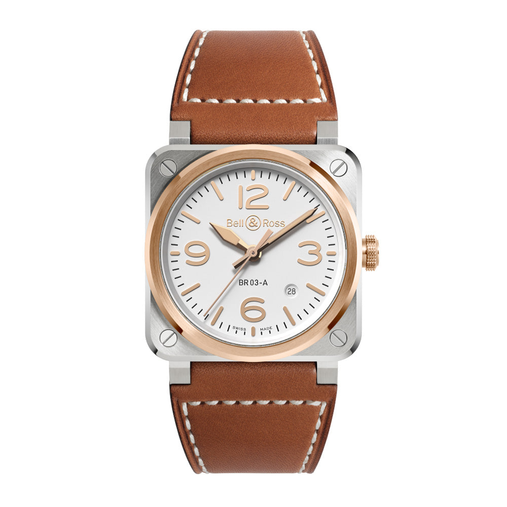 BR-03 White Steel & Gold  自動巻き 41mm BR03A-WH-STPG/SCA