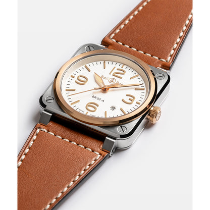 BR-03 White Steel & Gold  自動巻き 41mm BR03A-WH-STPG/SCA