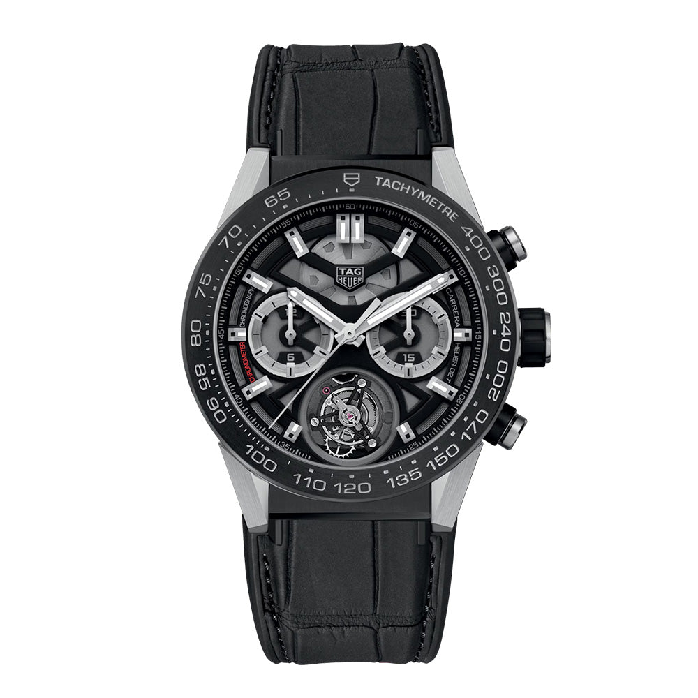 カレラ トゥールビヨン クロノグラフ 自動巻 45ｍｍ CAR5A8Y.FC6377