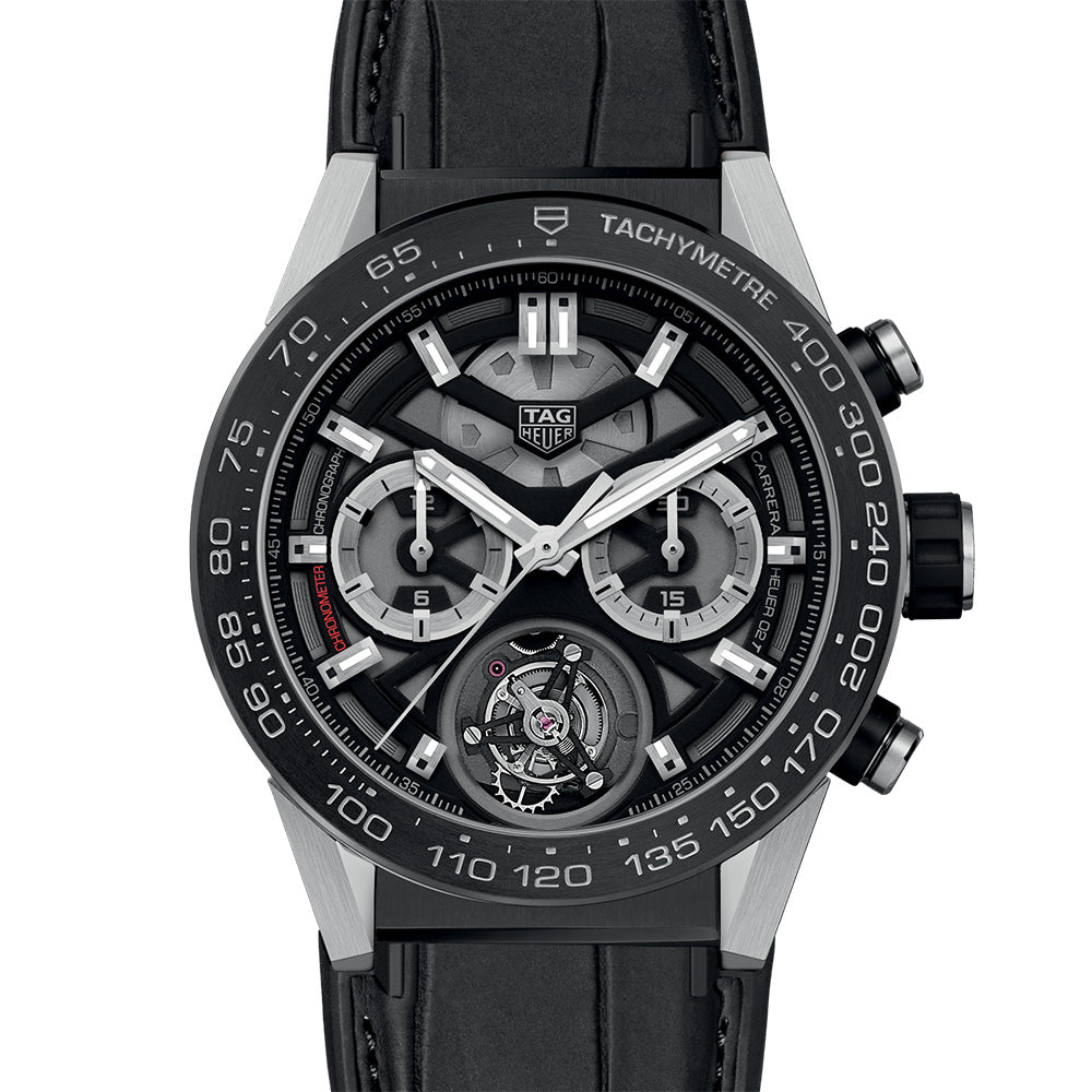 カレラ トゥールビヨン クロノグラフ 自動巻 45ｍｍ CAR5A8Y.FC6377