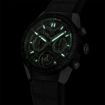 カレラ トゥールビヨン クロノグラフ 自動巻 45ｍｍ CAR5A8Y.FC6377