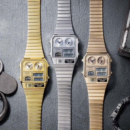 限定500本 レコードレーベル メタリック アナデジテンプ クオーツ JG2101-51H シチズン