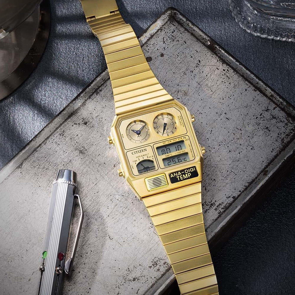 限定400本 レコードレーベル メタリック アナデジテンプ クオーツ JG2103-56P シチズン