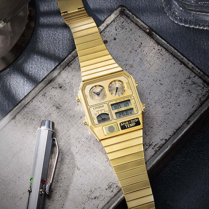 限定400本 レコードレーベル メタリック アナデジテンプ クオーツ JG2103-56P シチズン