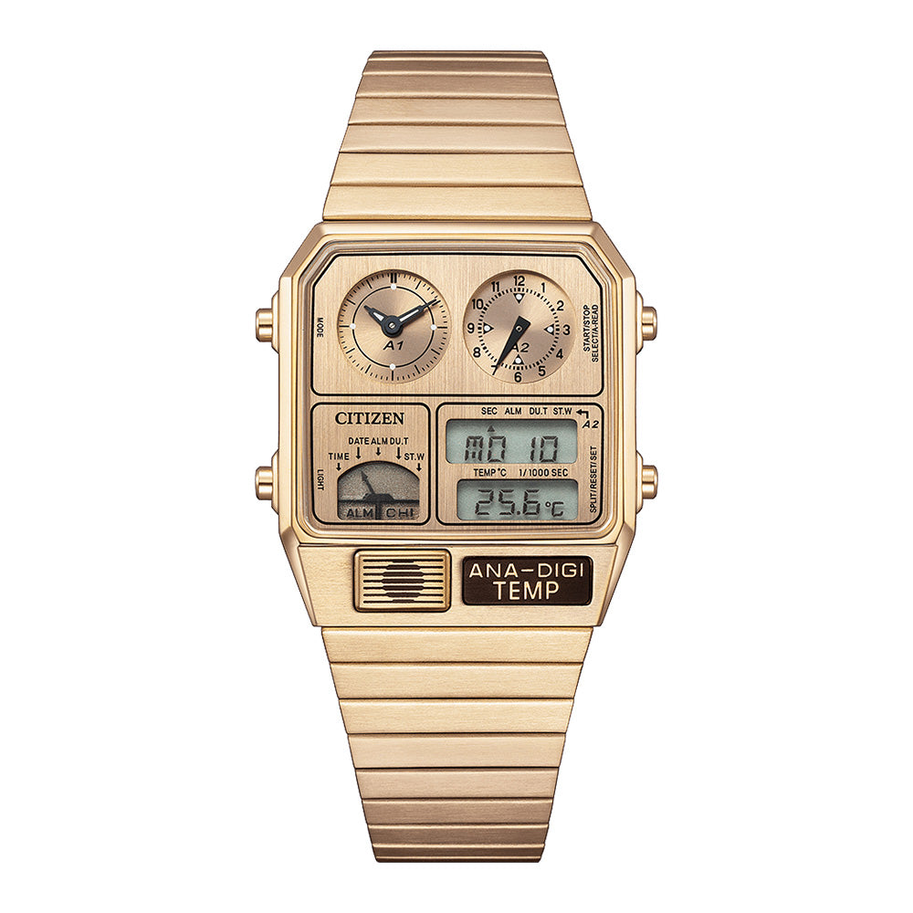 限定300本 レコードレーベル メタリック アナデジテンプ クオーツ JG2104-53R シチズン