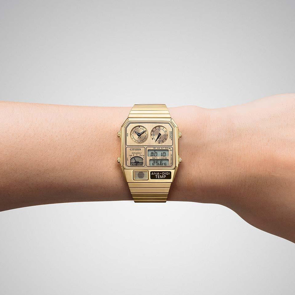 限定300本 レコードレーベル メタリック アナデジテンプ クオーツ JG2104-53R シチズン