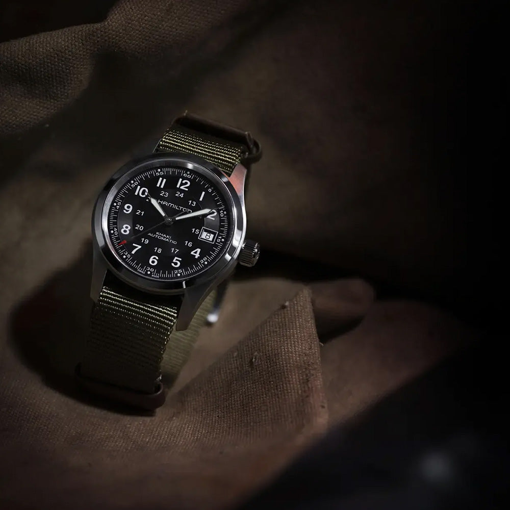 世界限定5,000本 ハミルトン×コール・オブ・デューティ®：ブラック・オプス7 スペシャルエディション カーキフィールド オート 自動巻き 38MM H70475930