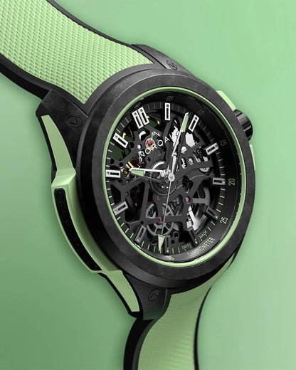 ワイルドワン スケルトン リミテッドエディション 自動巻き 39mm ミントグリーン NNQ3001QBMT1LAS/B001/3W2MTBR.1